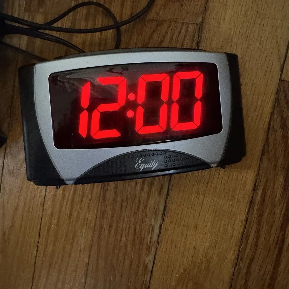 Vintage Equity Digital Alarm Clock Large Red Display‎ Tested Battery Back Up